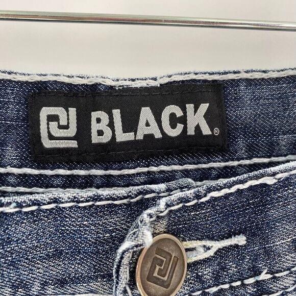 Buckle Black Mens Low Rise Slim Straight Jeans Distressed‎ Blue Y2K 34x32 - Picture 4 of 12